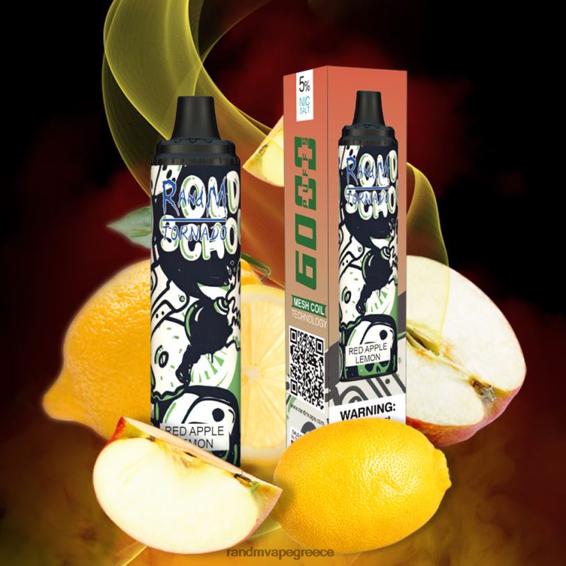 Best RandM Flavor | RandM Tornado RL040279 Συσκευή vape pod 6000 ελέγχου ροής αέρα 1 τεμ κόκκινο μήλο λεμόνι