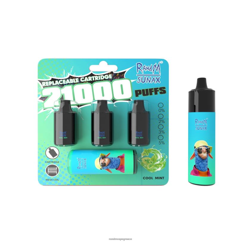 RandM Vape Shop | RandM Sunax RL040265 21000 λοβός ελέγχου ροής αέρα αντικαταστάσιμη συσκευή ατμού 1 τεμ δροσερή μέντα