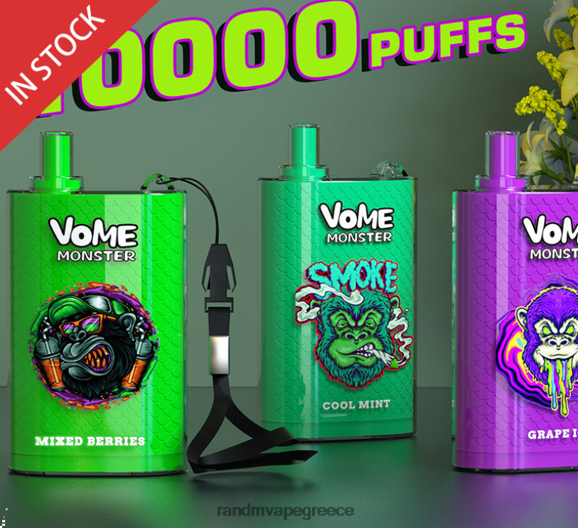 RandM Vape Store | RandM Vome Monster RL040277 Συσκευή vape pod 10000 ελέγχου ροής αέρα 1 τεμ πλούσιος πάγος