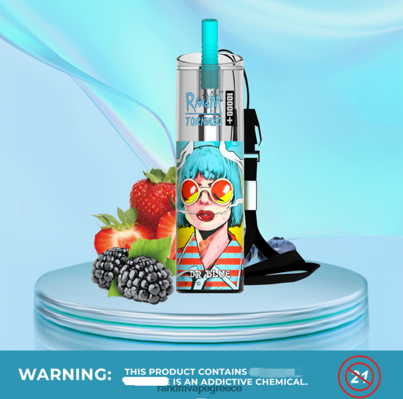 RandM Vape Flavours | RandM Tornado RL04084 Συσκευή ατμού ελέγχου ροής αέρα 10000 plus 1 τεμ Δρ μπλε