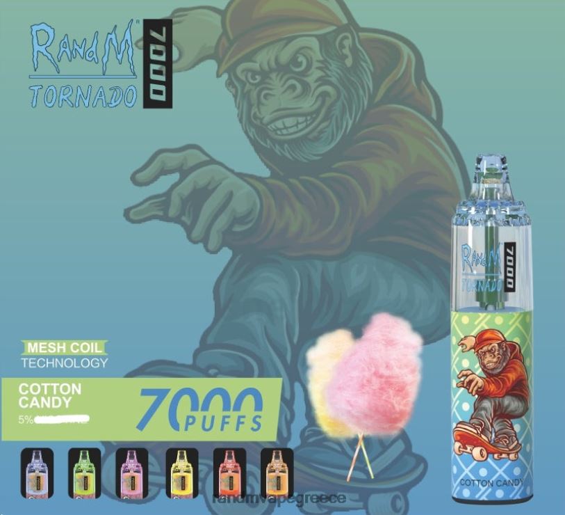 RandM Vape Greece | RandM Tornado RL040181 Συσκευή ατμού ελέγχου ροής αέρα 7000 1 τεμ μαλλί της γριάς